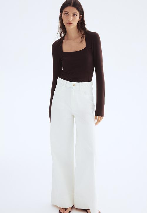 H&M - Long-sleeved jersey top - dark brown