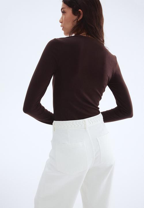 H&M - Long-sleeved jersey top - dark brown