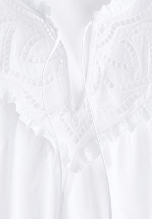 H&M - Broderie anglaise-detail blouse - white