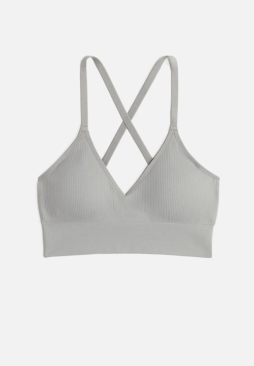 H&M - Seamless medium support sports bra with drymove™ - warm grey