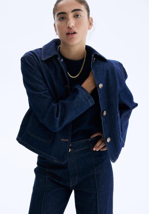 H&M - Collared twill jacket - denim blue