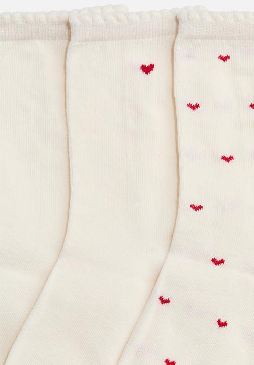 H&M - 5-Pack socks - white/hearts