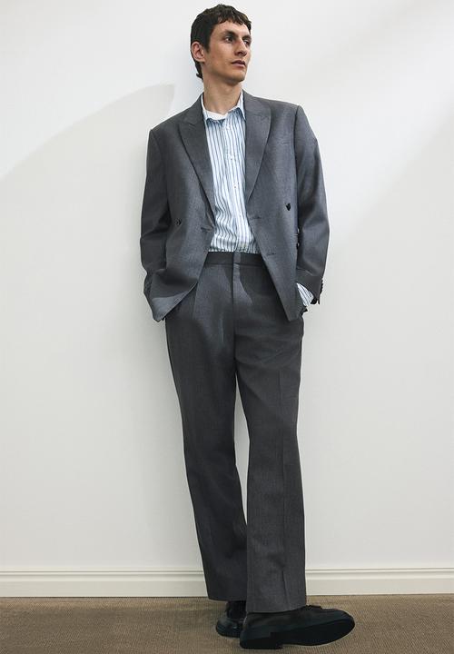 H&M - Relaxed fit double-breasted jacket - grey