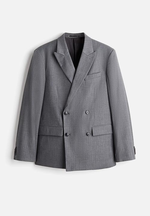 H&M - Relaxed fit double-breasted jacket - grey