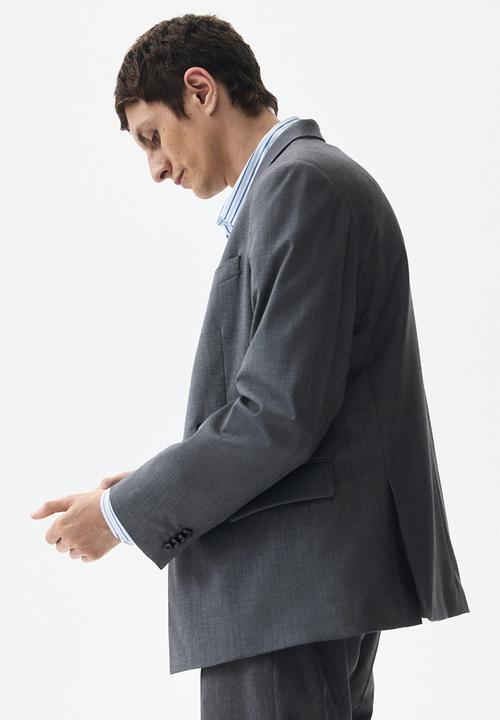 H&M - Relaxed fit double-breasted jacket - grey