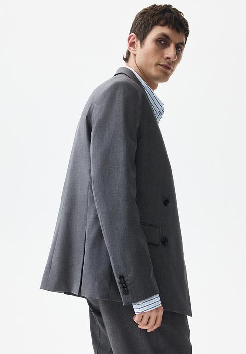 H&M - Relaxed fit double-breasted jacket - grey