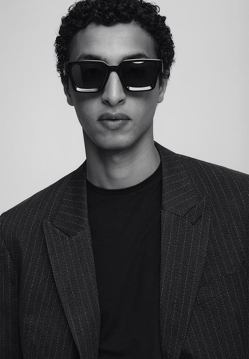 H&M - Relaxed fit double-breasted jacket - dark grey pinstriped