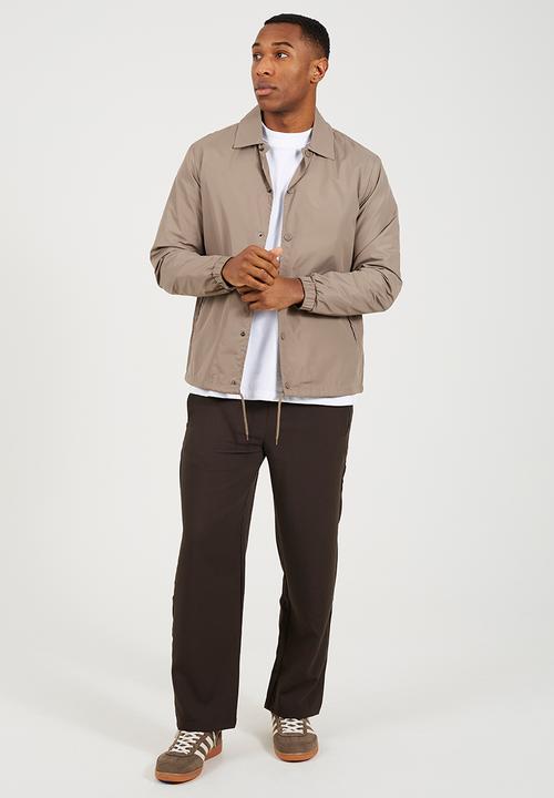 Brave Soul - Light Weight Coach Jacket  - Taupe