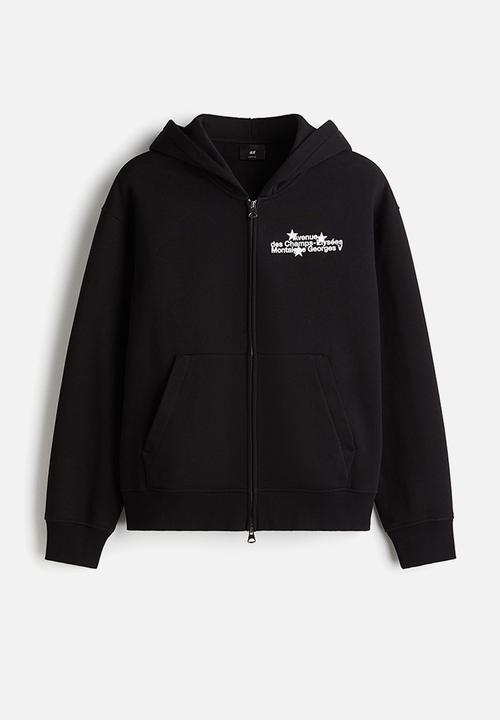 Loose fit zip-through hoodie - black avenue - 1289806001