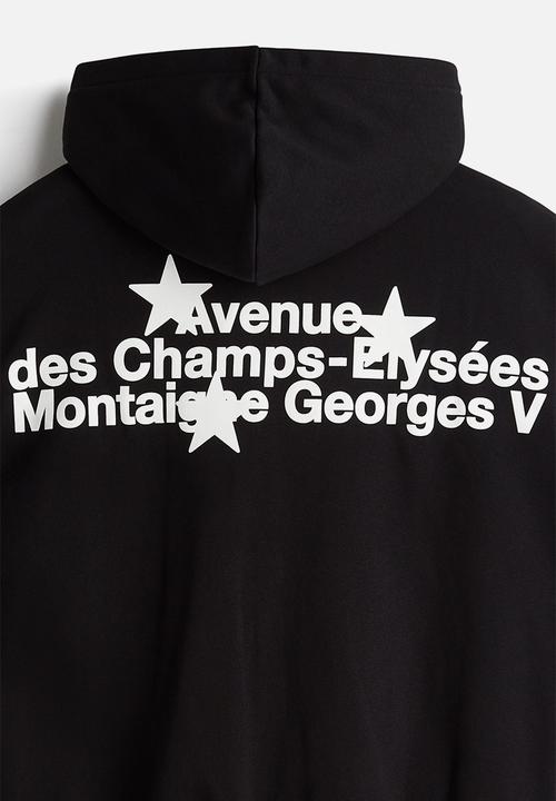H&M - Loose fit zip-through hoodie - black avenue