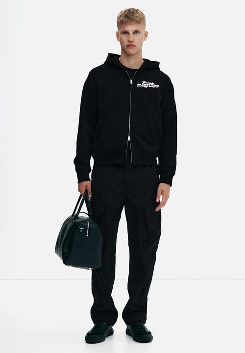 Loose fit zip-through hoodie - black avenue - 1289806001