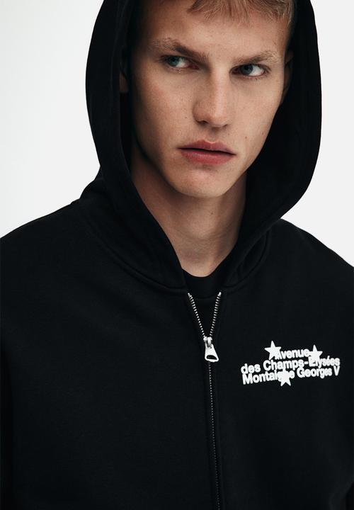 Loose fit zip-through hoodie - black avenue - 1289806001