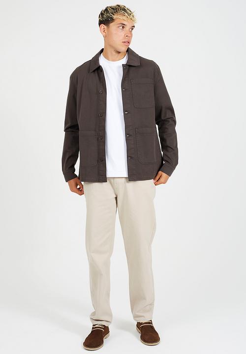 Brave Soul - Twill Shacket - Dark Charcoal