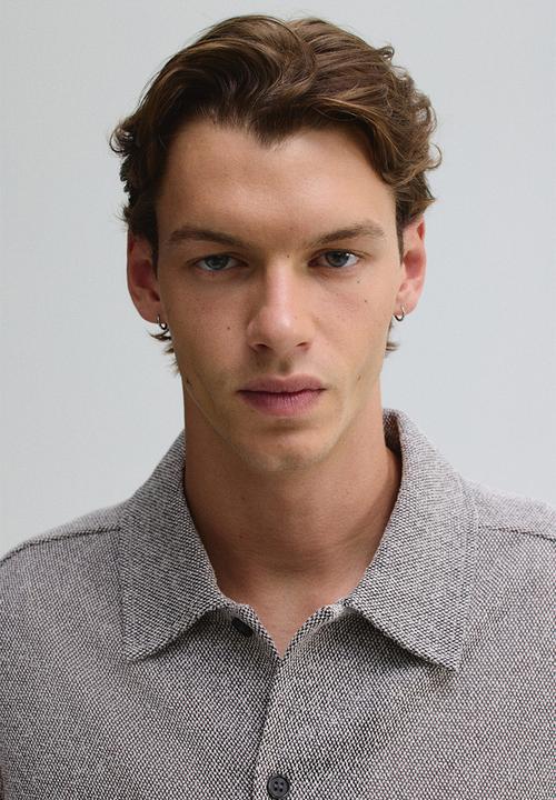 H&M - Regular fit textured shirt - greige