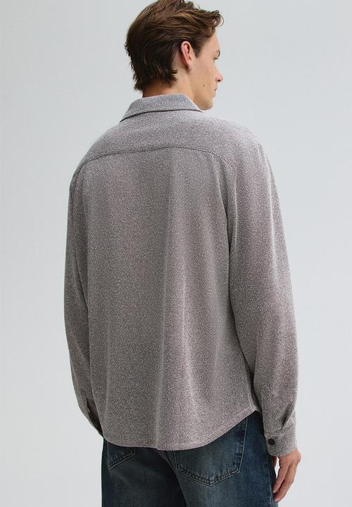 H&M - Regular fit textured shirt - greige