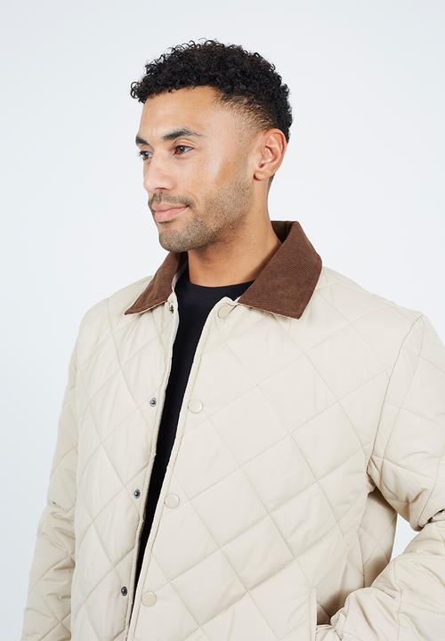 Brave Soul - Quilted Padded Coach Jacket - Stone