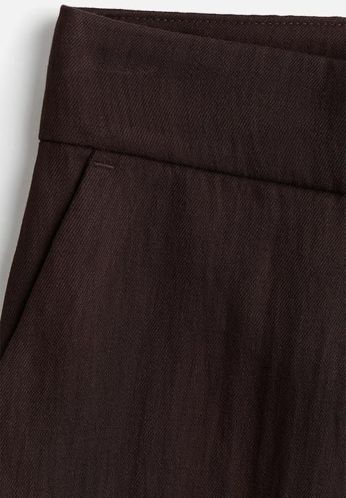 H&M - Wide twill trousers - dark brown