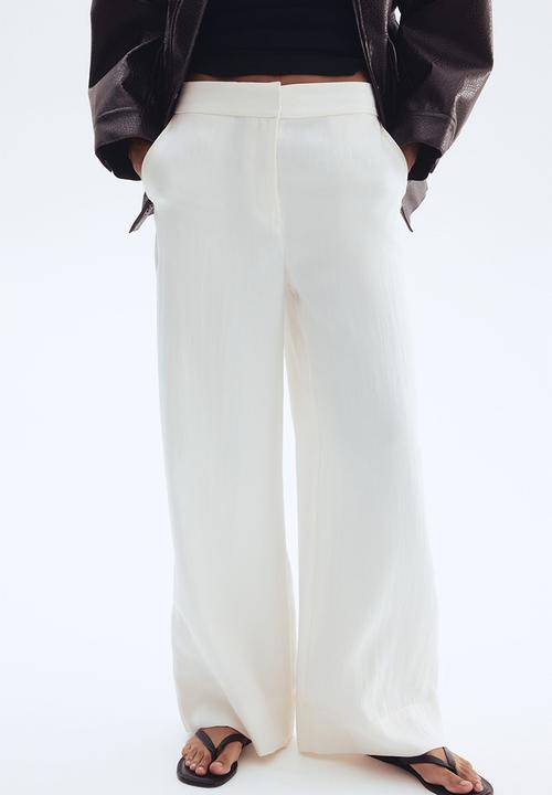 H&M - Wide twill trousers - white