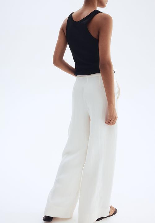 H&M - Wide twill trousers - white