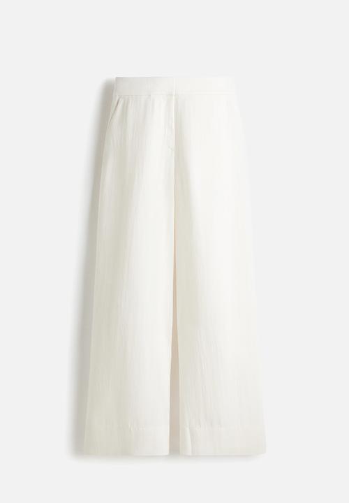 H&M - Wide twill trousers - white