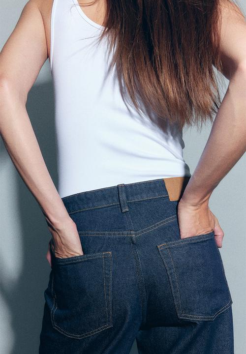 H&M - Wide high jeans - dark denim blue