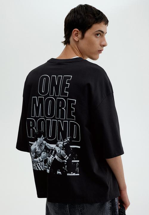Oversized fit printed T-shirt - black rocky - 1300868001
