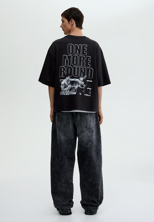 H&M - Oversized fit printed T-shirt - black rocky