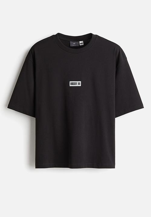 H&M - Oversized fit printed T-shirt - black rocky
