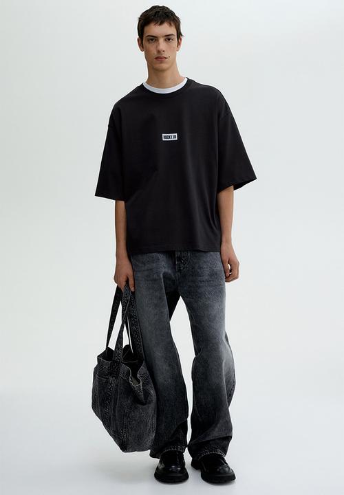 H&M - Oversized fit printed T-shirt - black rocky
