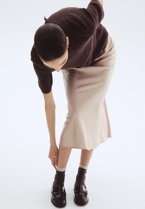 H&M - Midi skirt - light beige