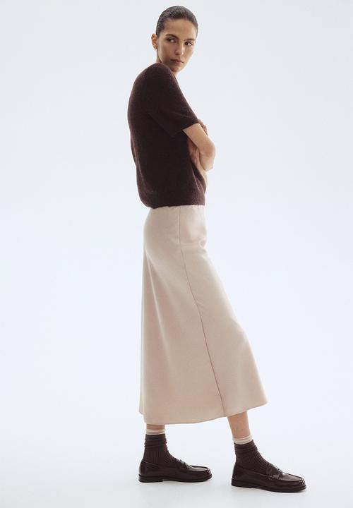 H&M - Midi skirt - light beige