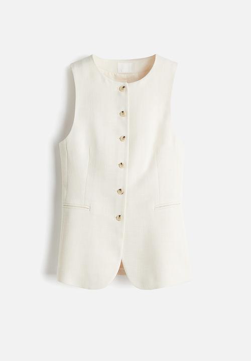 H&M - Long waistcoat - cream