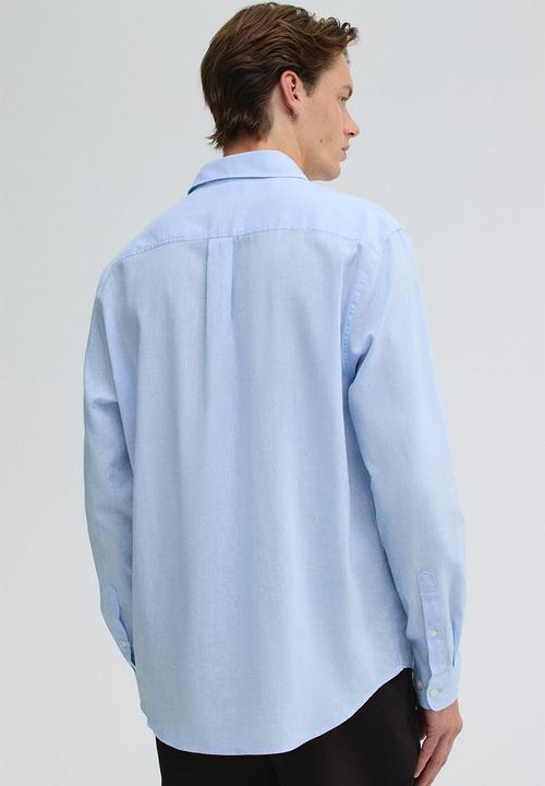 H&M - Regular fit linen-blend shirt - light blue