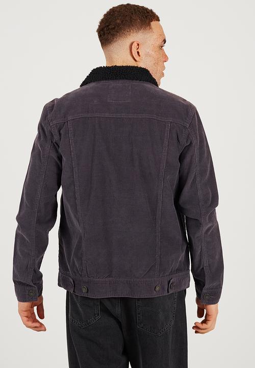 Brave Soul - Cord Jacket  - Grey Cord/ Black Borg