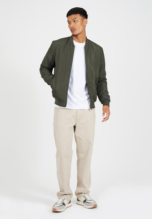 Brave Soul - Padded Bomber Jacket - Khaki
