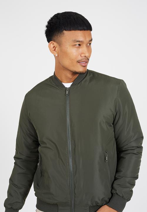 Brave Soul - Padded Bomber Jacket - Khaki