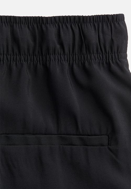 H&M - Wide tie-belt trousers - black