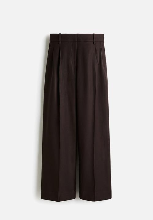 H&M - Wide tailored trousers - dark brown