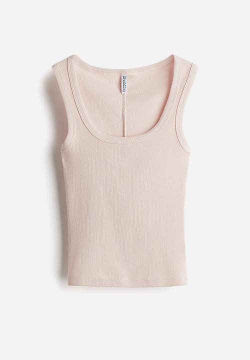 H&M - Ribbed vest top - light pink