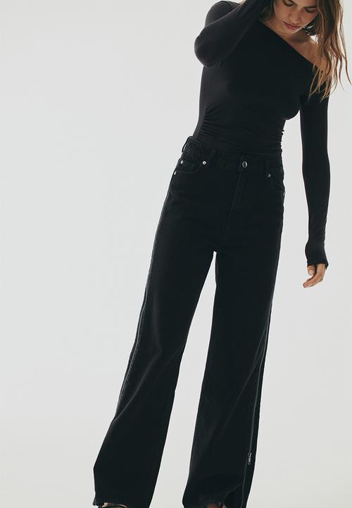 H&M - Draped one-shoulder top - black