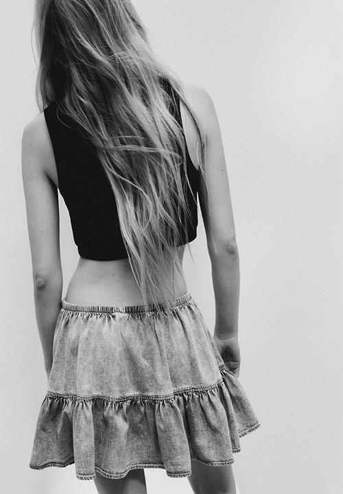 H&M - Flounced mini skirt - grey