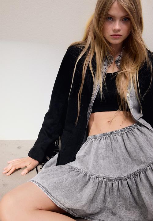 H&M - Flounced mini skirt - grey