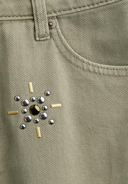 H&M - Denim mini skirt - light khaki green