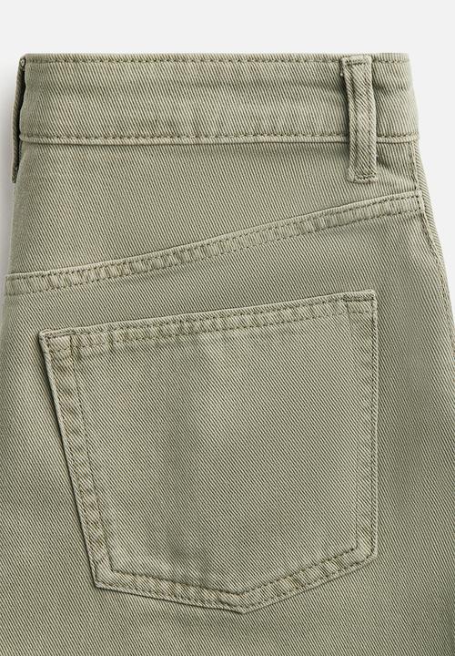 H&M - Denim mini skirt - light khaki green