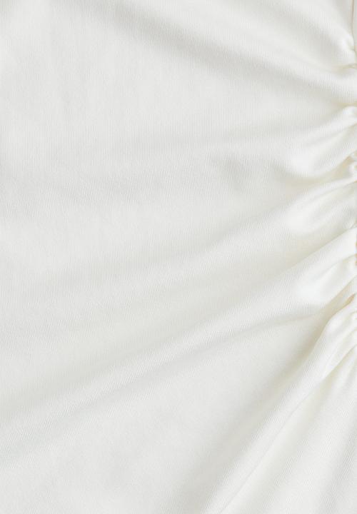 H&M - Draped one-shoulder top - white