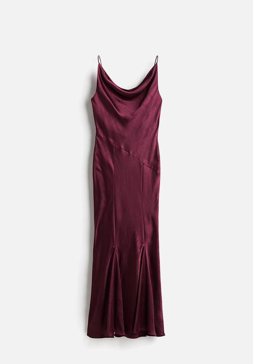 H&M - Satin slip dress - burgundy
