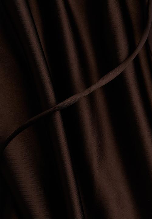 H&M - Drawstring-detail skirt - dark brown 