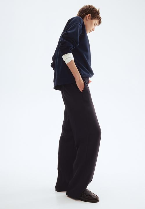 H&M - Straight crease-leg trousers - navy blue