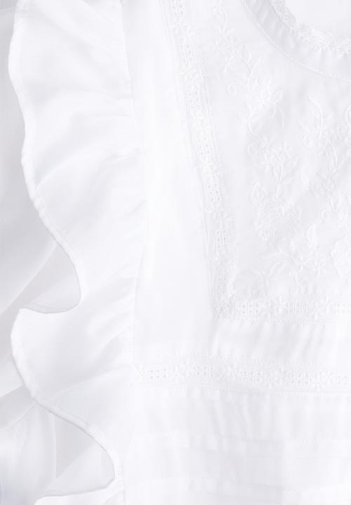 H&M - Embroidered blouse - white