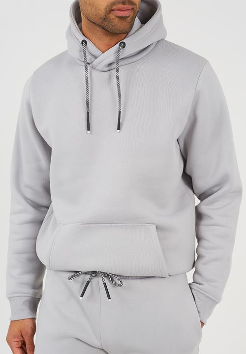 Brave Soul - Hoody With Cross Over Hood With Straight Leg Joggers - Storm Grey